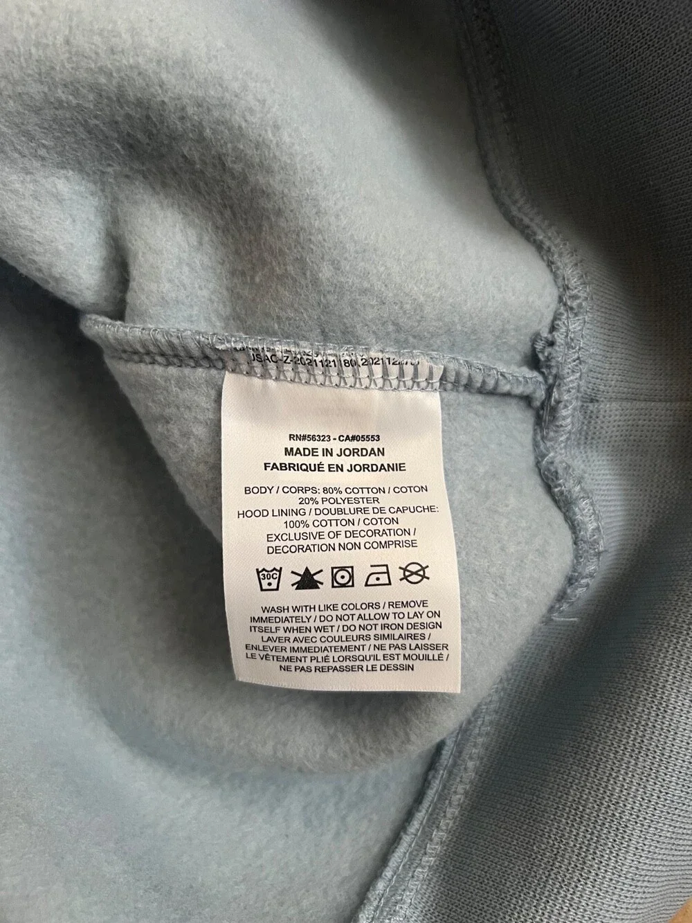 Jordan Men's Dri-FIT Sport Crossover Fleece Hoodie UNC Light Blue Size XL